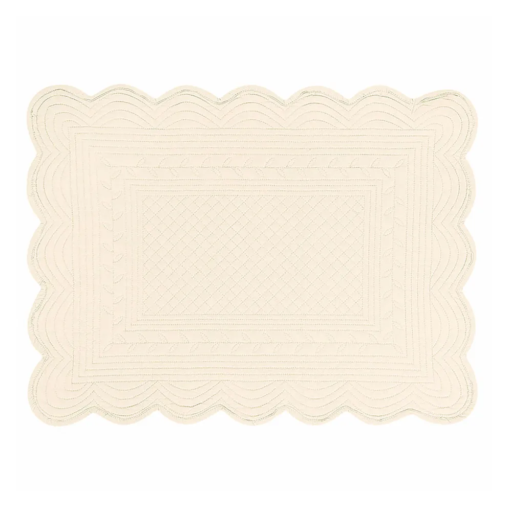 Set de table rectangulaire ivoire en coton