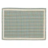 Sets de table à carreaux x2 en coton bleu antique 50x35cm