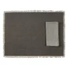 Sets de table et serviettes (x4) en coton gris - Nemesia