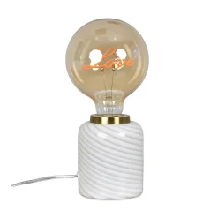 Socle pour ampoule en fer blanc h12cm E27 - Nessa