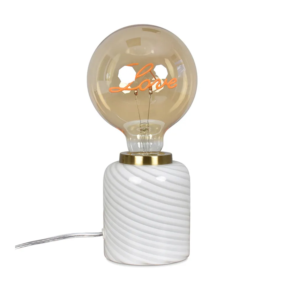 Socle pour ampoule en fer blanc h12cm E27 - Nessa