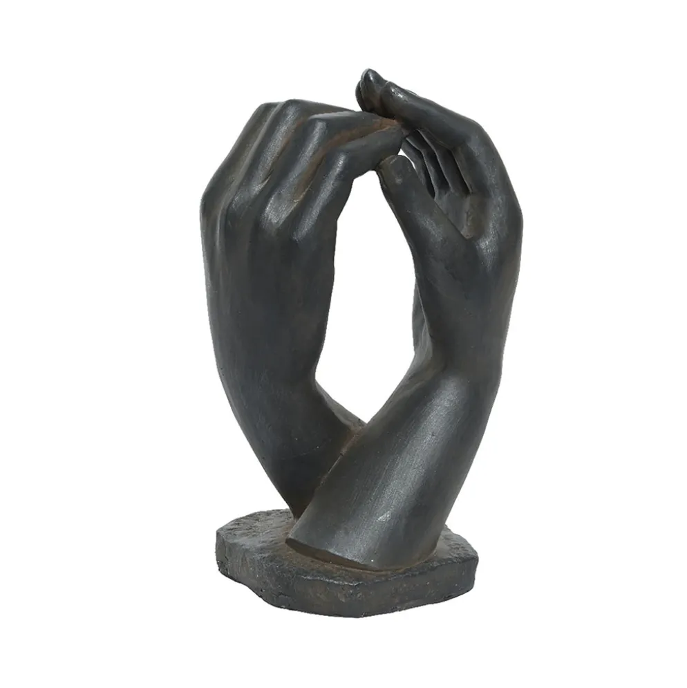 Statue d'extérieur mains en polumagnésium noir h43cm