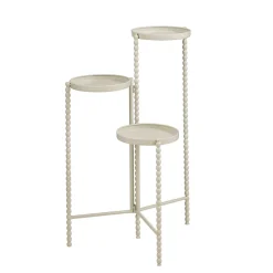 Support de plantes 3 niveaux en fer blanc cassé h70cm - Salvo