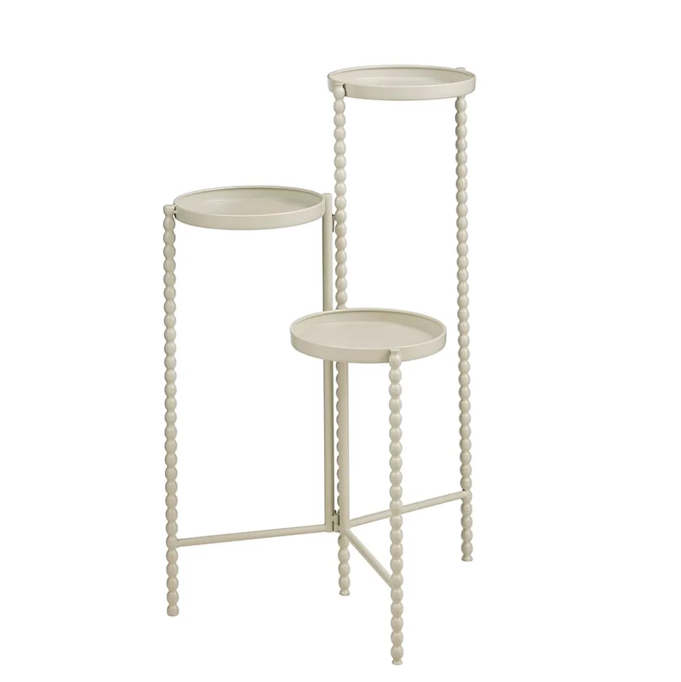 Support de plantes 3 niveaux en fer blanc cassé h70cm - Salvo