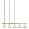 Suspension 5 lumières hauteur réglable en fer blanc et manguier h125cm E27 - Ferese
