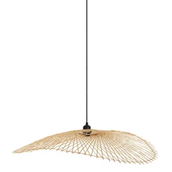 Suspension en fer et bambou naturel d80cm E27