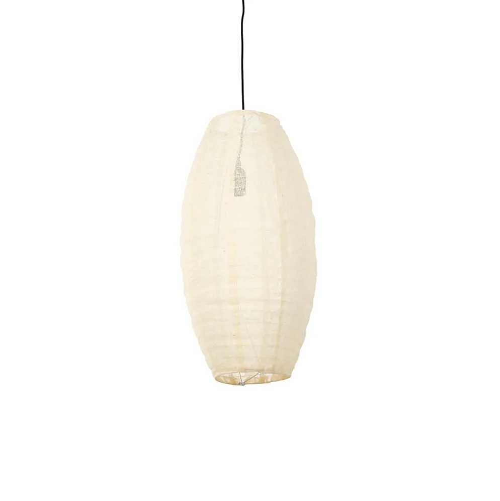 Suspension en fer et jute écru d25cm E27 - Ramille