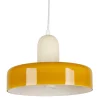 Suspension en fer jaune et écru d25cm E27 - Atelier