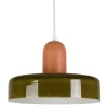 Suspension en fert vert et brun d25cm E27 - Atelier