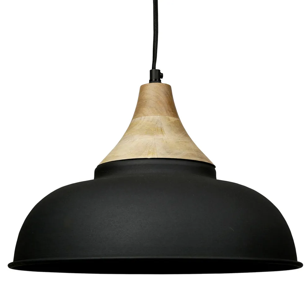 Suspension en manguier et fer noir d35cm E27 - Lausel