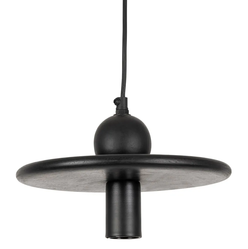 Suspension en manguier noir d25cm E27 - Atelier