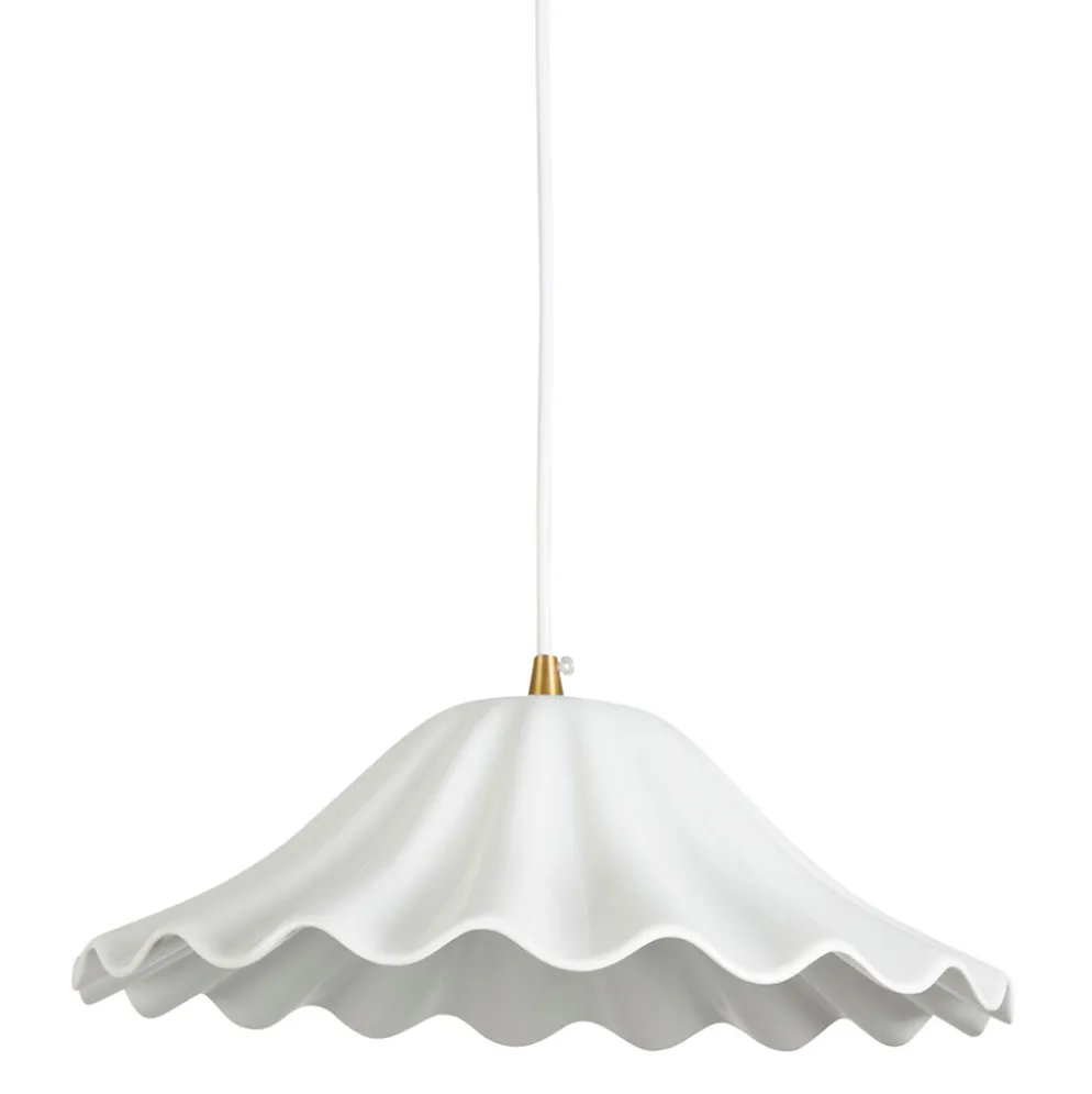 Suspension en porcelaine blanc d31cm E27 - Clarelis
