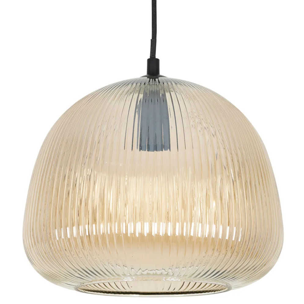 Suspension en verre ambre d26cm E27 - Lumi