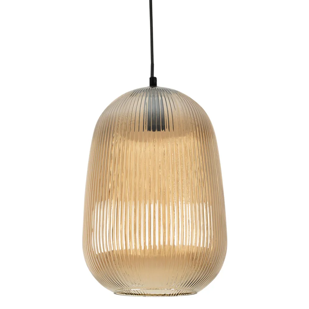 Suspension en verre ambre d22cm E27 - Lumi