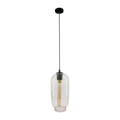 Suspension en verre fumé gris h135cm E27