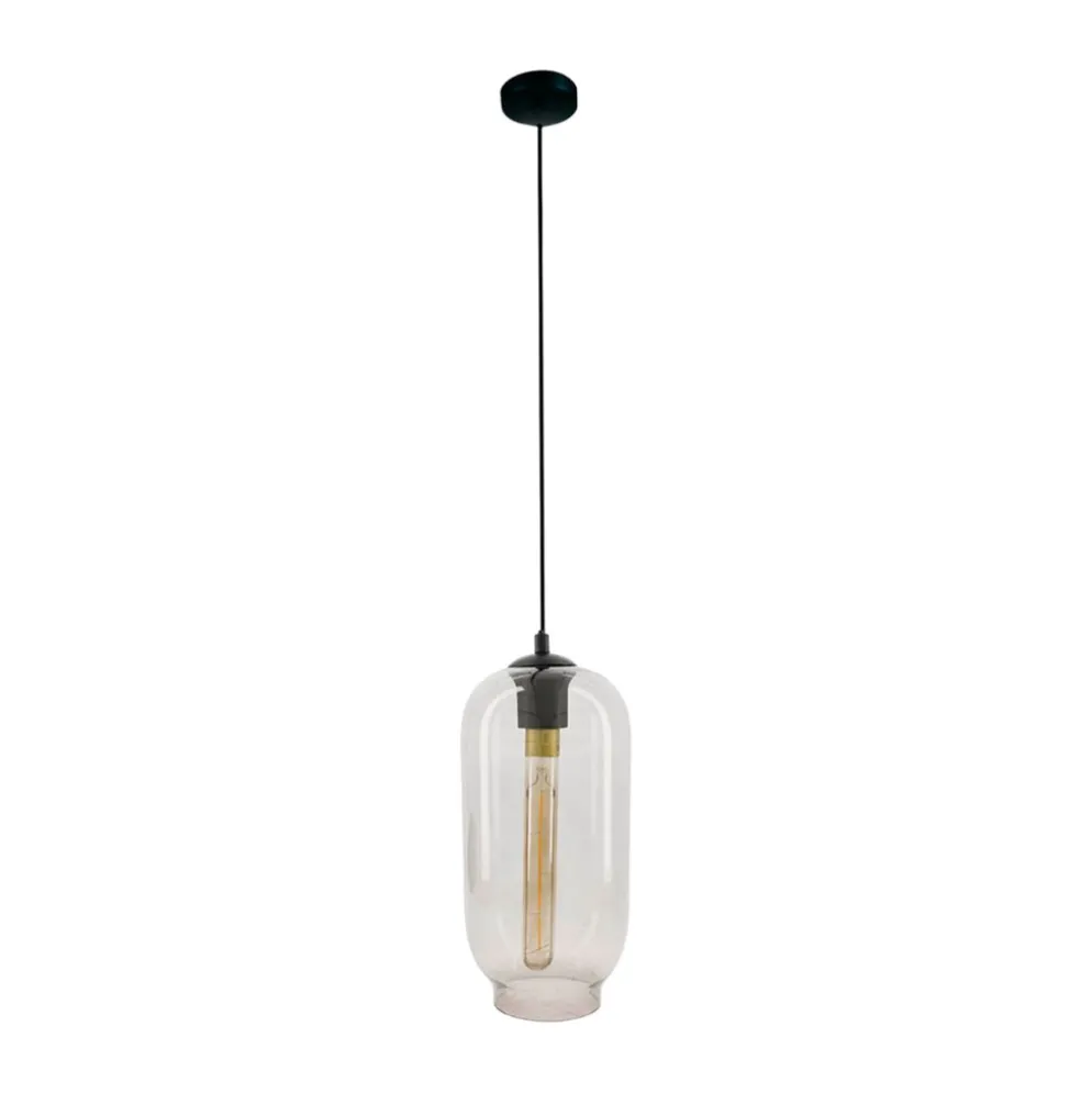 Suspension en verre fumé gris h135cm E27