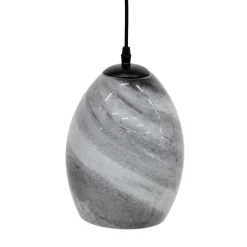 Suspension en verre gris d17cm E27