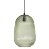 Suspension en verre vert clair d23cm E27 - Lumi