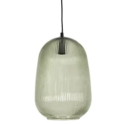 Suspension en verre vert clair d23cm E27 - Lumi