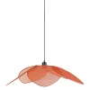 Suspension tulipe en fer et lin terracotta d70cm E27