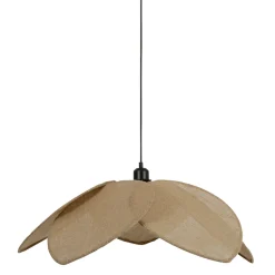 Suspension tulipe en fer et jute naturel d110cm E27