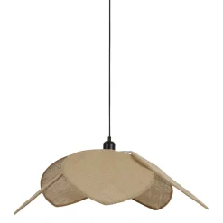Suspension tulipe en fer et jute naturel d70cm E27
