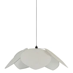 Suspension tulipe en fer et lin beige d110cm E27