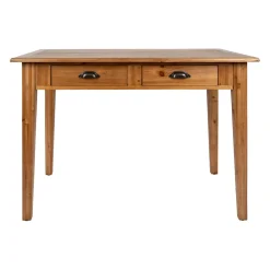 Table à manger 2 tiroirs en sapin et panneau de bois naturel 108x67cm - Terroir