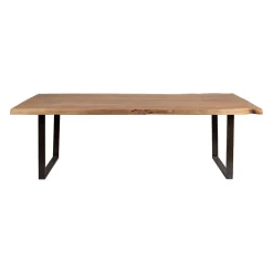 Table à manger en acacia massif et pieds en fer noir 240x110cm - Factory