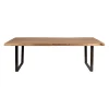 Table à manger en acacia massif et pieds en fer noir 200x100cm - Factory