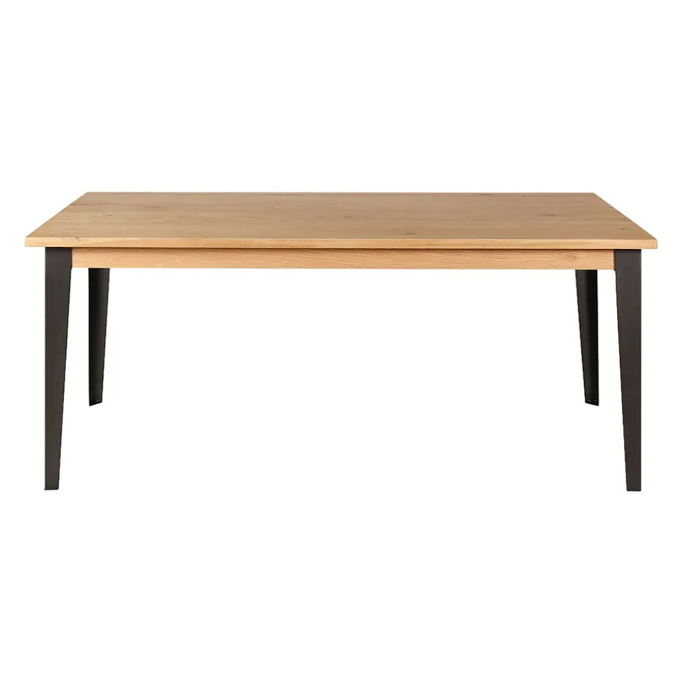 Table à manger en chêne massif et pieds acier L200cm - Manny