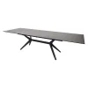 Table à manger extensible en céramique bronze et métal noir 200(+100)x100cm - Malaga