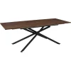 Table à manger extensible en fer et bois marron 150-210x90cm - Tiffany