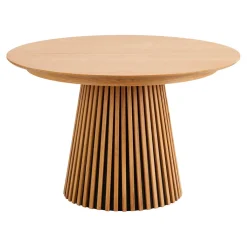 Table à manger extensible en bois naturel 120-200x120cm - Olivia
