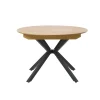 Table à manger extensible ronde en chêne naturel et noir d120(+40)cm - Cesura