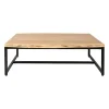 Table basse en acacia et pieds en fer noir - Brooklyn