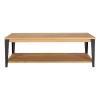 Table basse en chêne massif et pieds acier L120cm - Manny