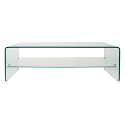 Table basse en verre trempé 110x55cm - Adela