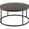Table basse ronde effet marbre noir d80cm - Spiro