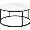 Table basse ronde effet marbre blanc d80cm - Spiro
