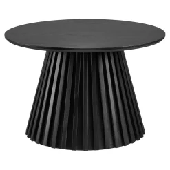 Table basse ronde en bois noir d70cm - Olivia