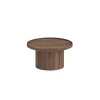 Table basse ronde en bois de châtaignier d80xH35cm - Plasma
