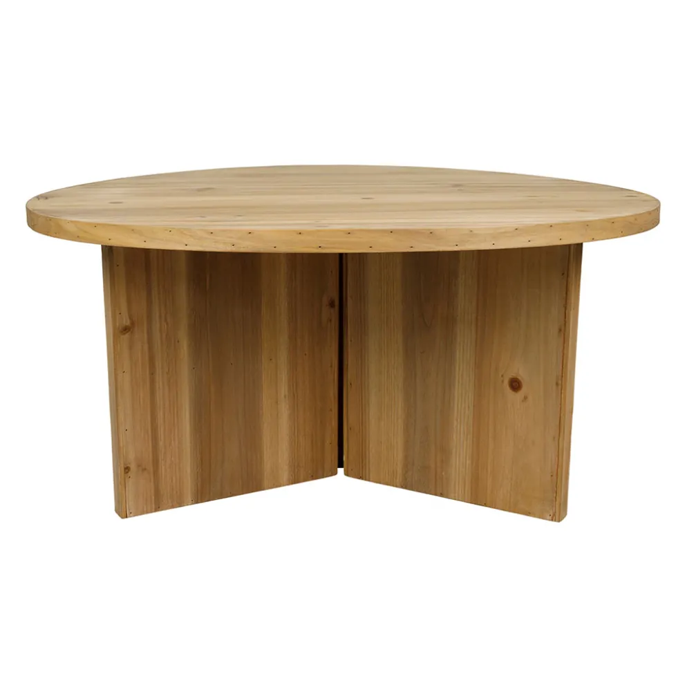 Table basse ronde en panneau de bois naturel d80cm - Sienna