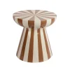 Table d'appoint d'extérieur en magnésium rayé brun et écru d40cm
