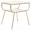 Table d'appoint en fer dorée et verre - Eluminea H52cm