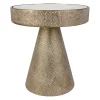 Table d'appoint en fer et verre doré d46cm - Orient