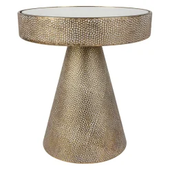 Table d'appoint en fer et verre doré d46cm - Orient