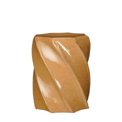 Table d'appoint ronde en céramique marron d35cm - Montalcino