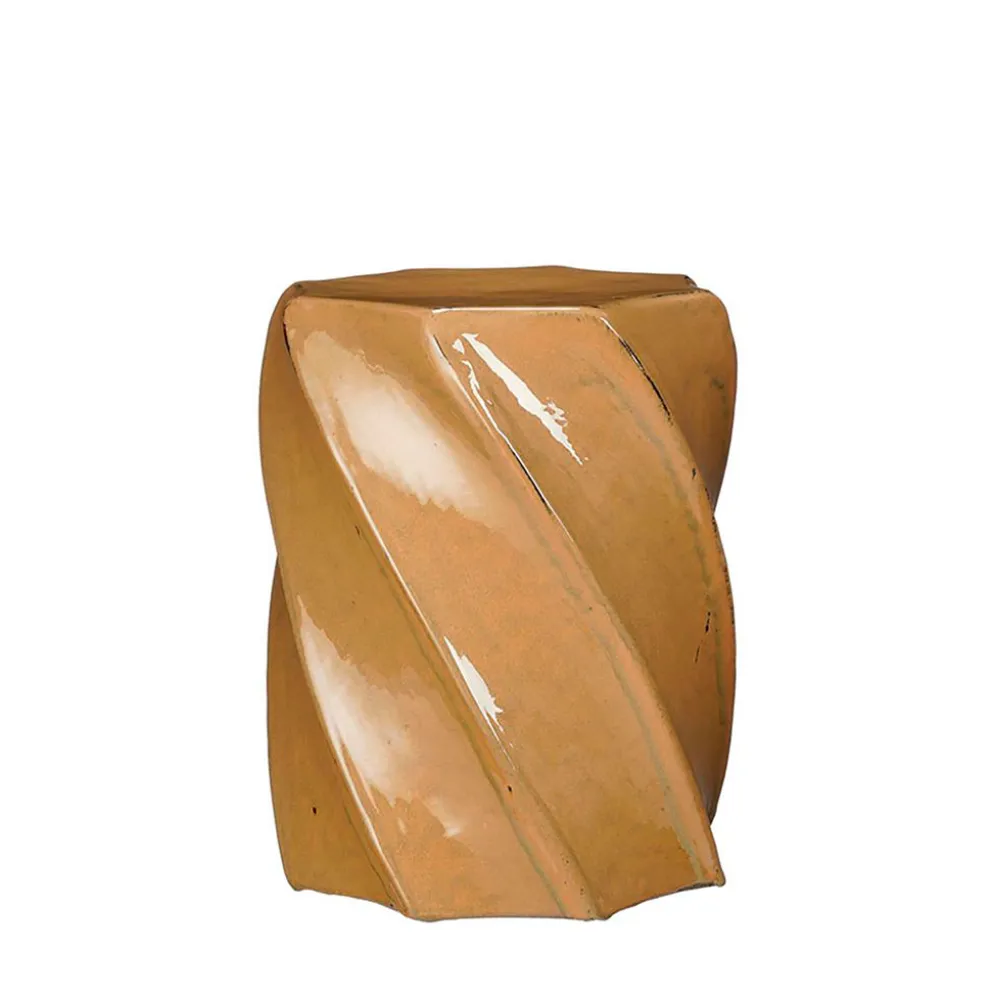Table d'appoint ronde en céramique marron d35cm - Montalcino