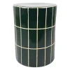 Table d'appoint ronde en grès vert sapin d33cm - Karoz